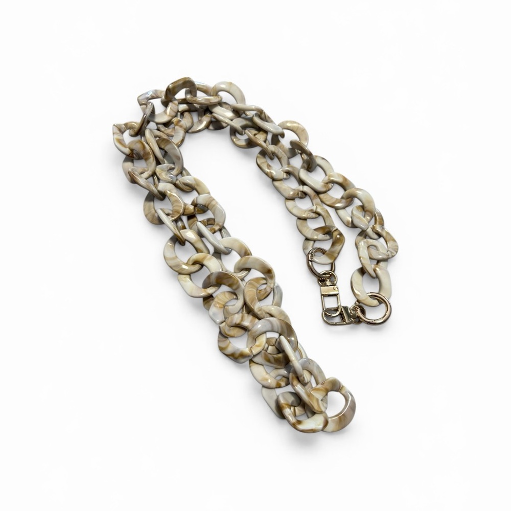 Fashion Chain Purse Handbag Strap Cream with Gold Hardware